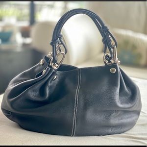 CATS navy leather HOBO handbag